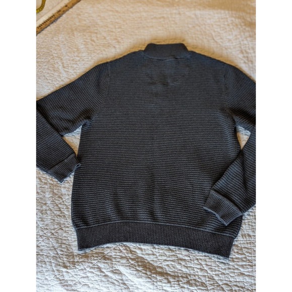G.H. Bass & Co Sweater Pullover Men's L 1/4 Button 100% Cotton Rugby Gray - Picture 12 of 12